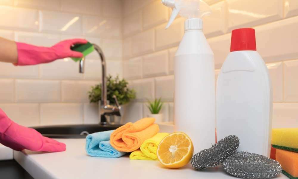 Kitchen Sink Cleaning Products Clean